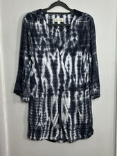 Cloth and Stone Tie Dye Sleeveless Romper Gray White Pockets Size Medium