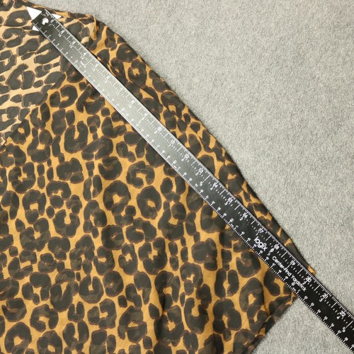 Terra & Sky Leopard Print Crinkle Chiffon Sheer Beach CoverUp Kimono Brown 0X 14 - Picture 12 of 17