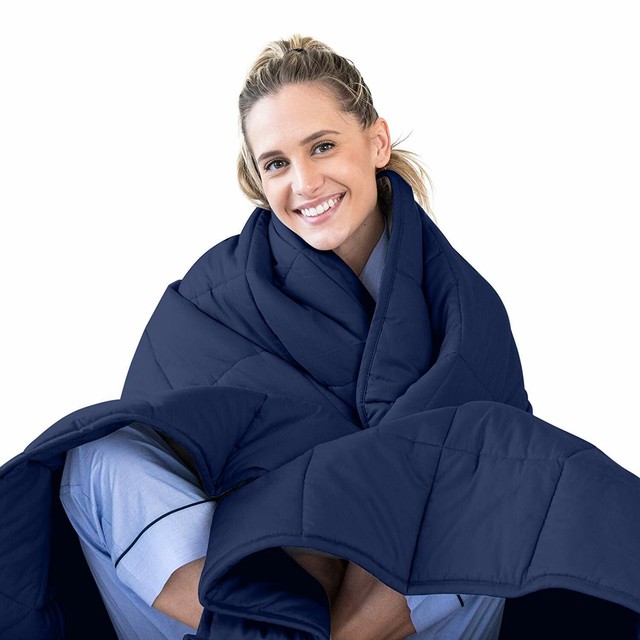 LUNA Weighted Blanket | 15 lbs - 60x80 - Queen Size Bed | 100% Oeko-Tex