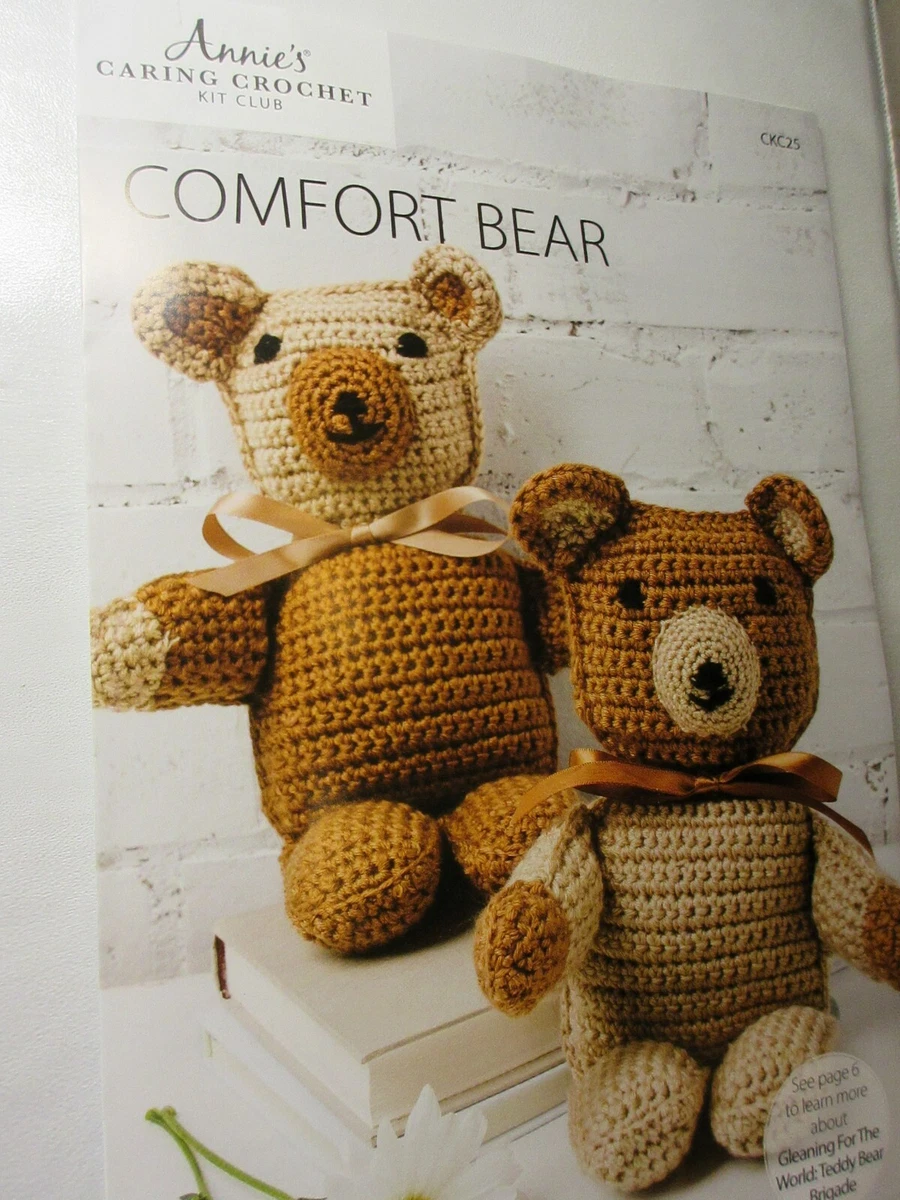 Annie s Caring Crochet Kit Club Comfort Bear Teddy Bear Brown Tan