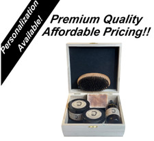 Beard Box Kit. 4 oz Beard Oil, 4 oz Beard Balm Beard Wax, Soap, Wood Brush