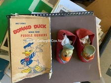 DONALD DUCK PUDDLE RUBBERS galoshes 1940s 1950s in origianl box display WDP
