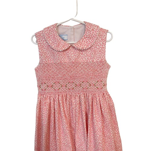 Baby Velani Pink Floral Smocked Dress Easter Spring Girl's 5 - Picture 2 of 5
