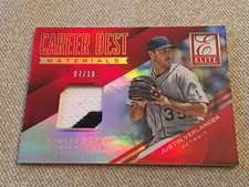 JUSTIN VERLANDER 2015 ELITE CAREER BEST GAME USED JERSEY PATCH #7/10 TIGERS