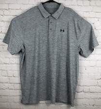 Under Armour Mens Heat Gear Golf Polo Shirt Size XXL 2XL Solid Gray Short Sleeve