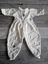 Vintage Y2K Cat W Fiddle Embroidered Romper Girls Boys Size 0-3 Months 1990s