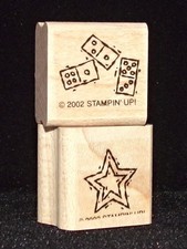 Domino tiles / Star 2 Single Rubber Stamps by Stampin Up Toy Box Free Shipping