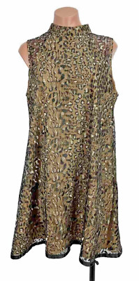 Vintage Betsey Johnson Y2K 90s Black Lace Snake Velvet Animal Print Dress sz L