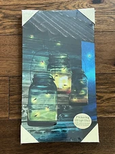 RARE Discontinued Lightening Bug Firefly Flicking Canvas Cracker Barrel Picture