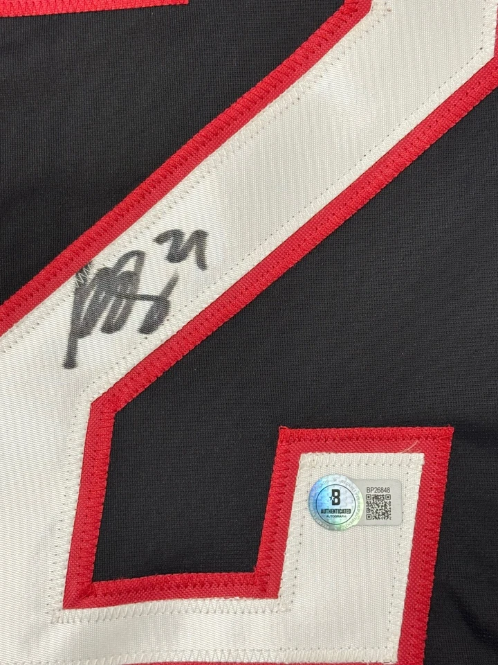 Camiseta deportiva autografiada firmada por Kyle Okposo Buffalo Sabres personalizada Beckett certificado de autenticidad Foto 3 de 3