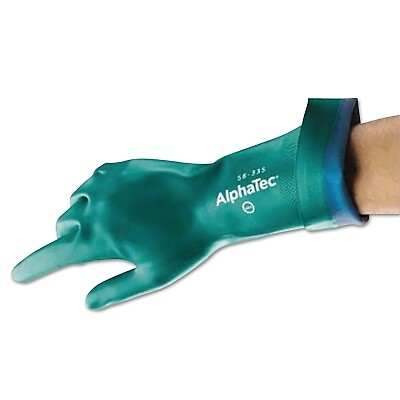 ANSELL 114022 58-335 AQUADRI HEAVY-DUTY NITRILE GLOVES GAUNTLET CUFF SIZE 10
