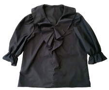 Square Up Fashions Women's Large Black Ruffle Pullover Square Dance Top Shirt