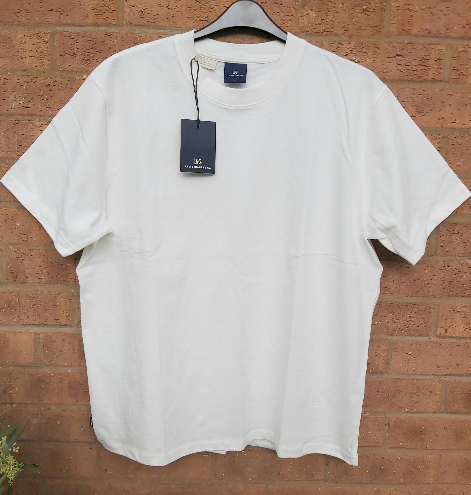 New L Genuine LEVI'S White OVERSIZED BOXY HEAVY COTTON T Shirt Tags Box5