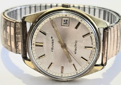 FEUVER ELECTRIC PUW 1001 PORTA WEST GERMANY PL 18CT GOLD UHR VINTAGE 1970