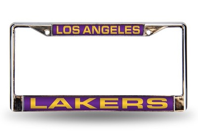 Los Angeles Lakers NBA Chrome Metal Laser Cut License Plate Frame