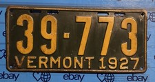 LICENSE PLATE   Vermont 1927 39&ndash;773