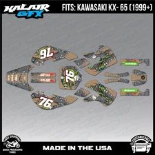 Graphics Kit for  Kawasaki KX65 (1999-2024) KX 65 Lunatic Series - Tan