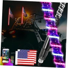 3FT Spiral COB LED Whip Lights with Remote and APP Control, 300 3ft 2pcs