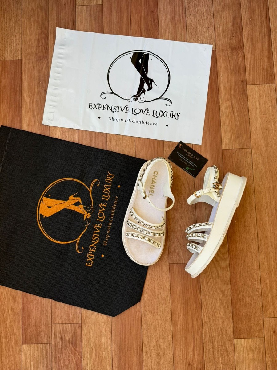 CHANEL INTERLOCKING CC LOGO GLADIATOR SANDAL SIZE EU 36 , US 6