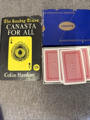 vintage instructional book titled "Canasta For All" by Colin Harding. And Cards - Image 1 of 4