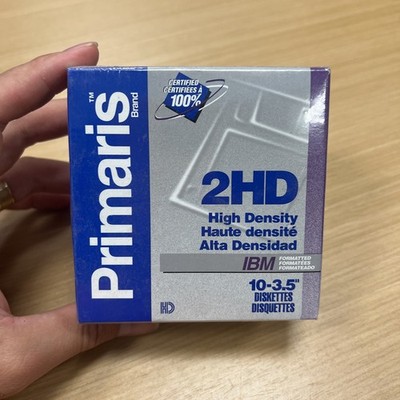 Primaris 3.5'' IBM 2HD High Density Diskettes 10 Floppy Disks New And Never used.