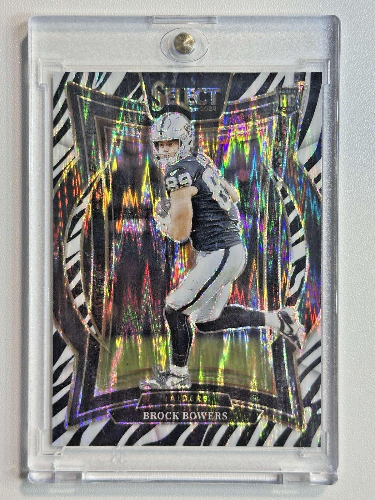 2024 Panini Select Brock Bowers Concourse RC Zebra Prizm Shock #31 Color Match