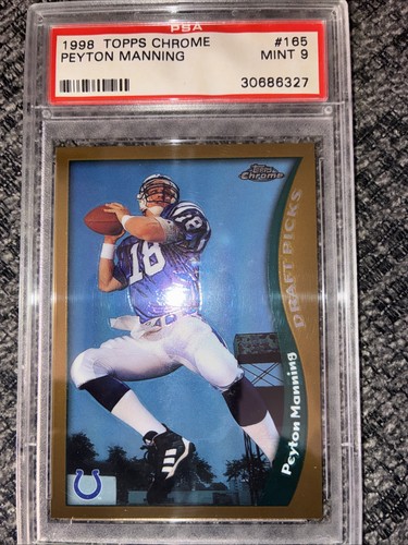 1998 Topps Chrome - Draft Picks Peyton Manning #165 (RC) - Indy Colts - PSA 9