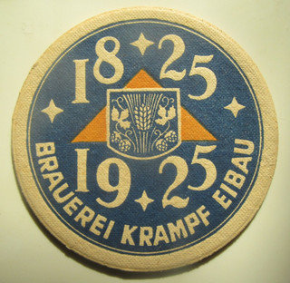 VK Bierdeckel ehemalige DDR Brauerei Krampf Eibau blau braun