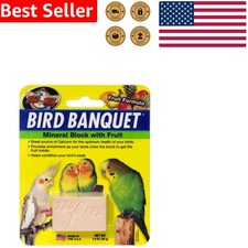Zoo Med Fruit Bird Banquet Block - 1 oz Calcium-Rich Treat for All Birds