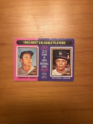 1975 Topps - 1962 Most Valuable Players Mickey Mantle Maury Willis #200