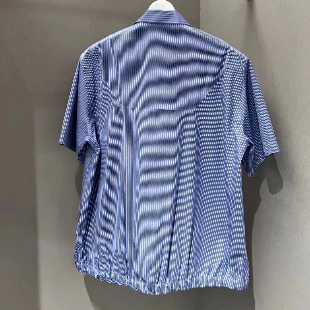 SACAI X NIKE Maglietta cardigan maglietta maniche corte sciolta blu a righe Sacai giapponese nuova