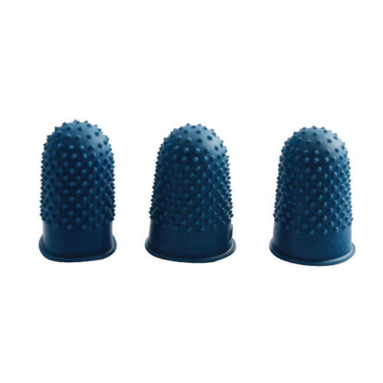 12 x Q-Connect Thimblettes Size 1, Blue Rubber Finger Protectors with Raised Grip Dimples, Finger Guards for Counting Notes, Turning Pages & Handling Paper – KF21509 - Image 3