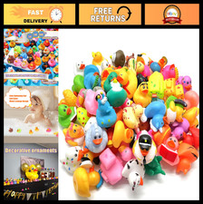 30 Pcs Mini Rubber Ducks Assorted - Fun Bath Toys for Toddlers  Kids, Party Fav
