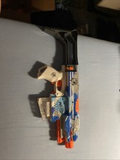 NERF N-Strike Elite E3834 Stryfe Blaster Blue Camo Include Stock And 6 Round Mag