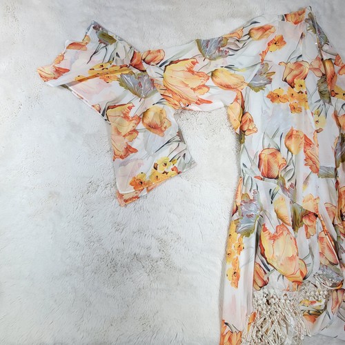 Umgee Size 2XL Floral Print Bell Sleeve Open Front Kimono Style Duster - Picture 5 of 12