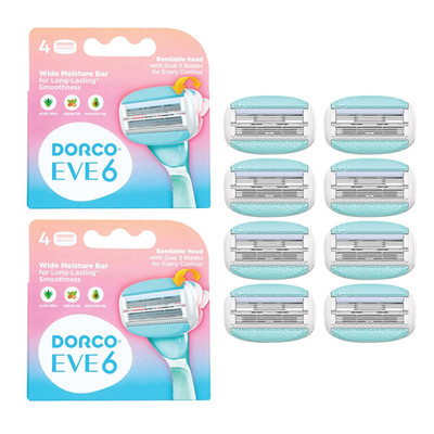 Pack of 6 Razors for Women for Extra Close Shaving, (No Handle, 8 Pcs Razor Blad