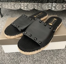 Sandali donna neri in pelle slip on taglia 39 nuovi Vidoretta