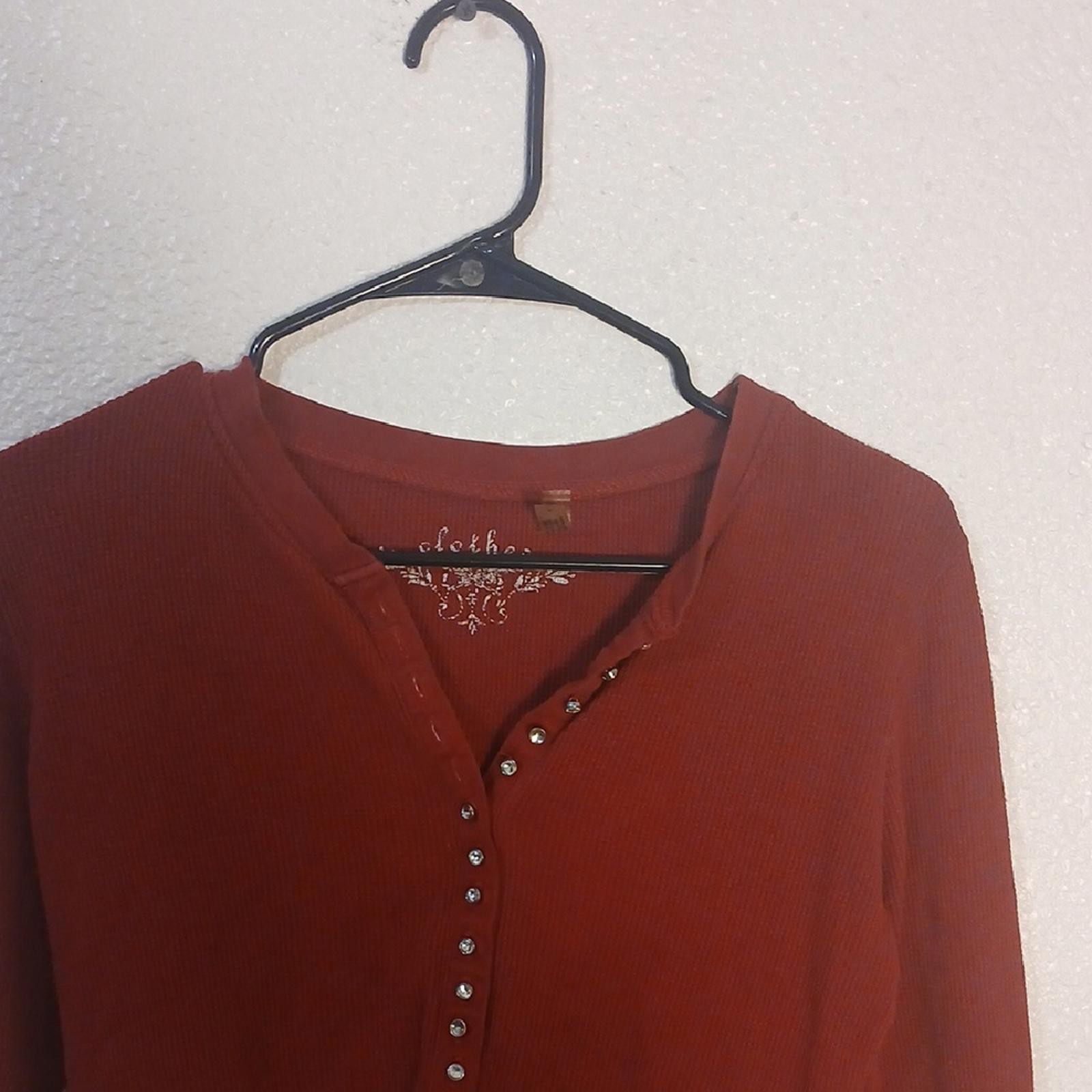Chic Red Button-Down Blouse - image 3