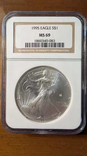 1995 Eagle Silver Dollar, NGC MS 69