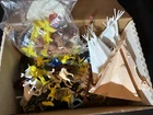 Vtg Box Lot Of Original & Reproduction Marx Indians Calvary Cowboys Horse Toys