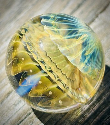Hand blown Contemporary Art Glass Marble Galaxy Boro Fume MIB Stunning