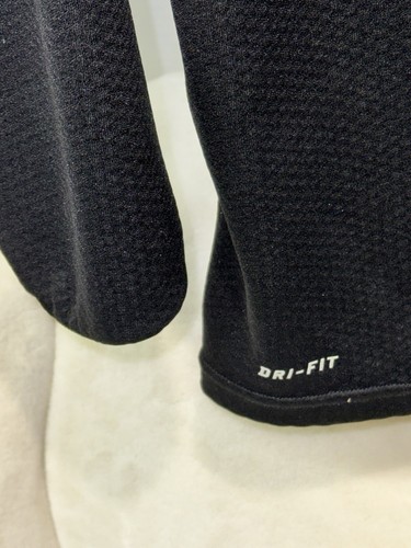 NIKE Dri-Fit YOUTH Large (14/16) Black 1/4 zip SWOOSH logo air vent pocket - Picture 5 of 8