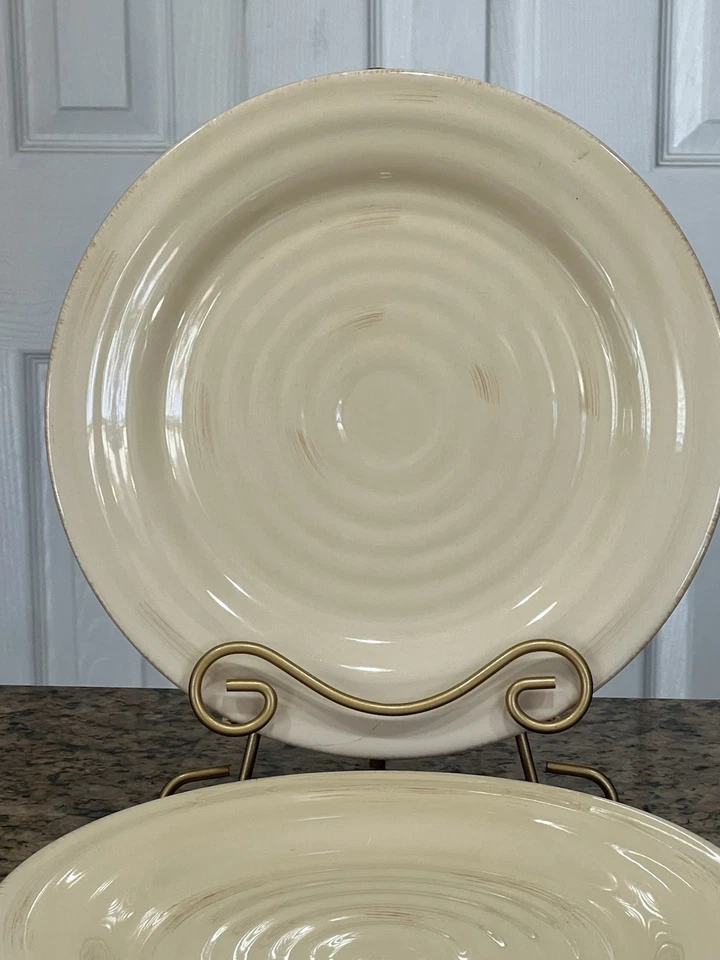 "Juego de 4 platos de cena Home By Target de gres CREMA ADRIATICA 11"" detalles marrones" Foto 4 de 4