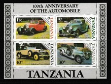 Tanzania 1986 Centenary of Motoring MS460 UM
