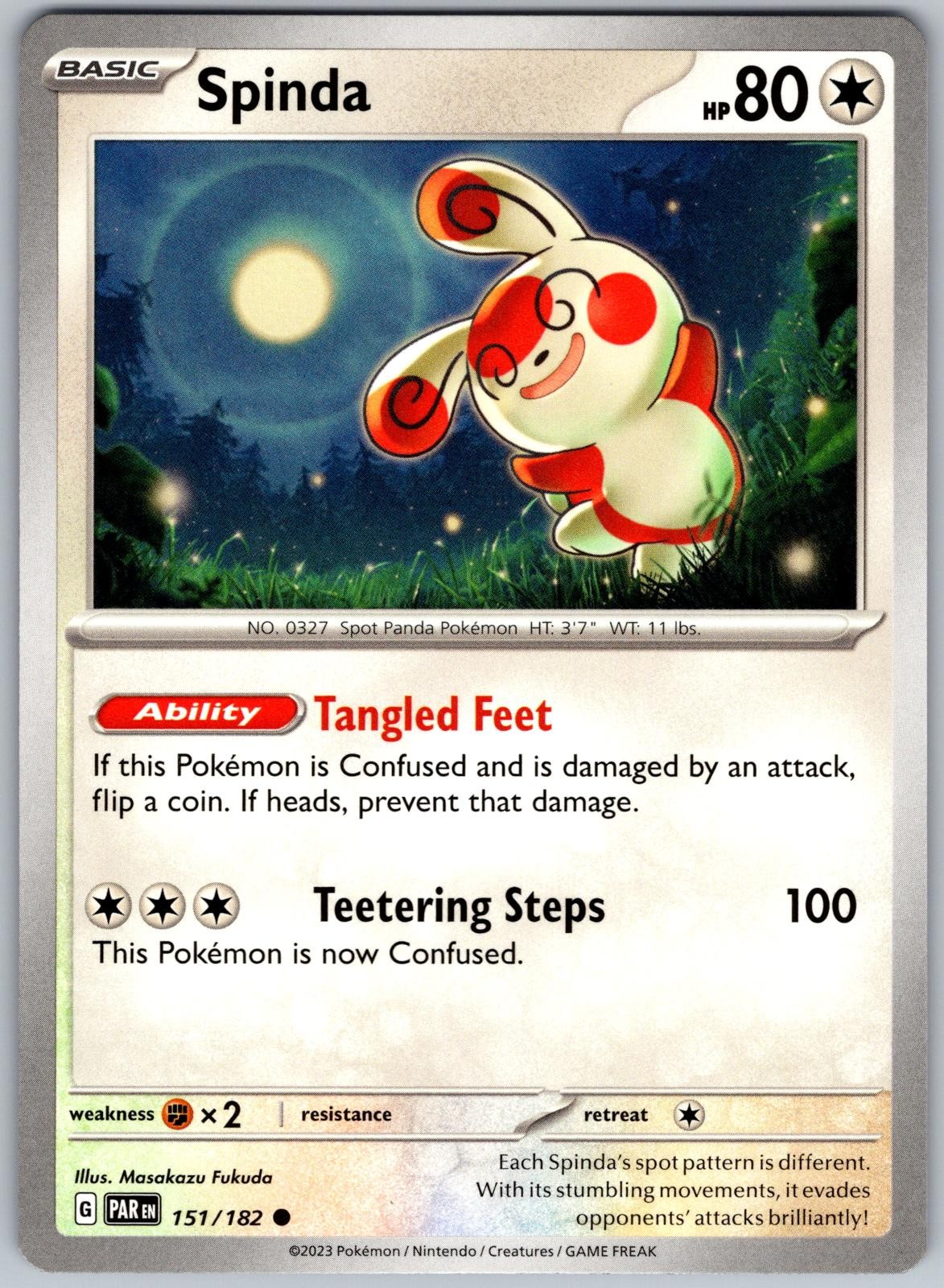 Spinda 151/182 Common Paradox Rift Pokemon Near Mint