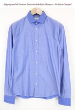 SCOTCH  SODA Ams Couture Men'S Shirt S Slim Blue Pure Cotton Long Sleeve Formal