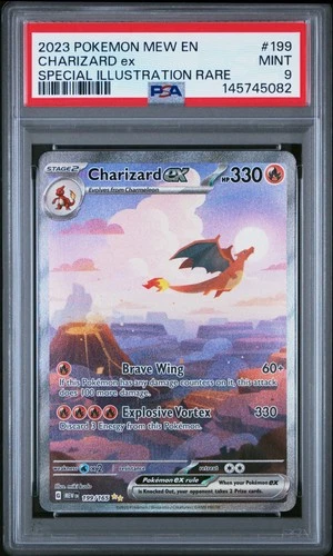 2023 POKEMON MEW EN-151 SPECIAL ILLUSTRATION RARE #199 CHARIZARD EX PSA 9