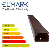 CANALINA 2 METRI IN PVC LEGNO SCURO NOCE CON COPERCHIO VARIE MISURE