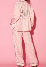 Victoria’s Secret Fashion Show 2025 Rhinestone Angel Wings Pajama Satin Set XL