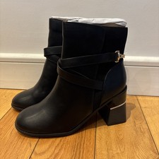 River Island Women’s Black Heeled Boots, Size 8 Wide Fit